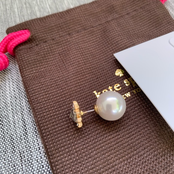 Kate Spade Reversible Crystal Pearl Back Earrings - Picture 6 of 6